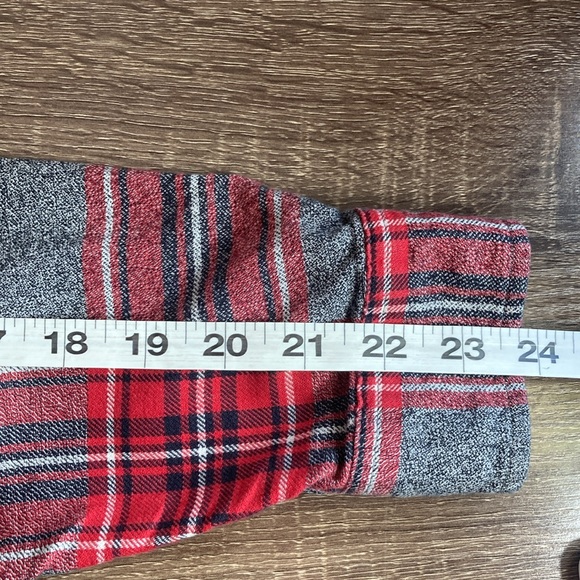 Mens EUC TOPMAN Red Flannel Button Down Shirt Medium - Picture 4 of 7